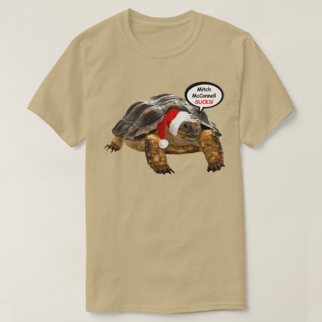 Santa Turtle hasst Mitch McConnell T-Shirt (Design vorne)