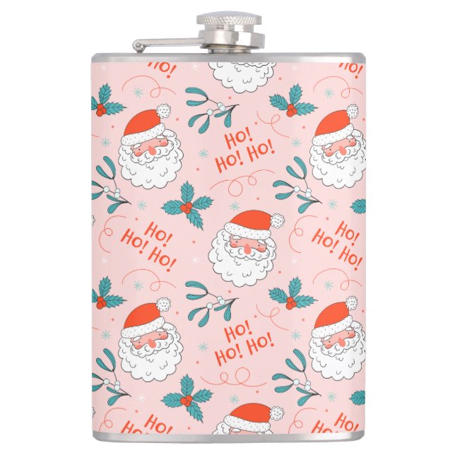 Santa überall drucken Joful Greetings Collection Flachmann (Vorderseite)