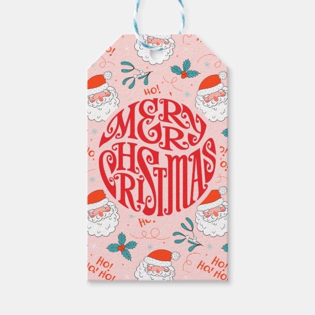 Santa überall drucken Joful Greetings Collection Geschenkanhänger (Vorderseite)