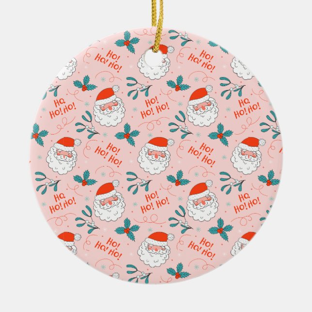 Santa überall drucken Joful Greetings Collection Keramik Ornament (Vorne)