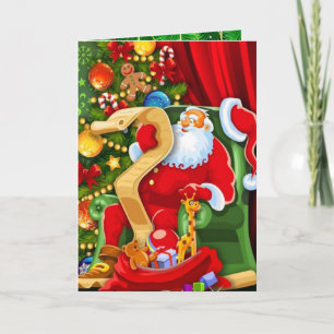 Santa überprüft seine Liste Feiertagskarte
