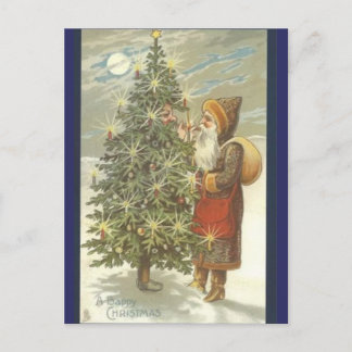 Santa und BaumMann Feiertagspostkarte