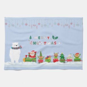 Santa und der Eisbär  Geschirrtuch