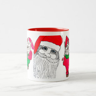 SANTA UND DIE ELVEN-Tasse Zweifarbige Tasse