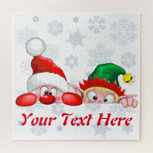 Santa und Elf Niedliche und lustige Charaktere pin