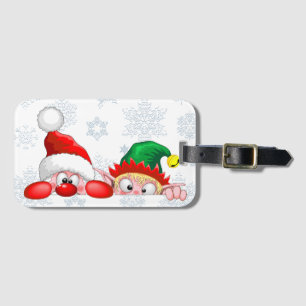Santa und Elf Niedliche und lustige Charaktere pin Gepäckanhänger