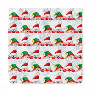 Santa und Elf Niedliche und lustige Charaktere pin Halstuch