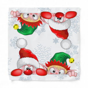 Santa und Elf Niedliche und lustige Charaktere pin Halstuch