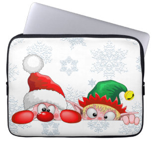 Santa und Elf Niedliche und lustige Charaktere pin Laptopschutzhülle