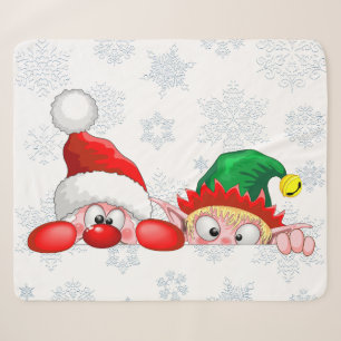 Santa und Elf Niedliche und lustige Charaktere pin Sherpadecke