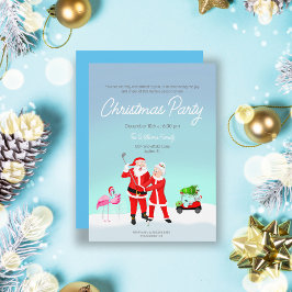 Santa und Frau Claus Golf Swing Einladung