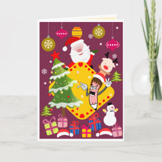 Santa und Geschenke | Feiertagskarte