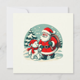 Santa und kleiner Eisbär Karte