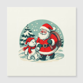 Santa und kleiner Eisbär Magnetkarte