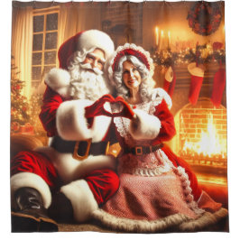 Santa und Mrs Claus Duschvorhang