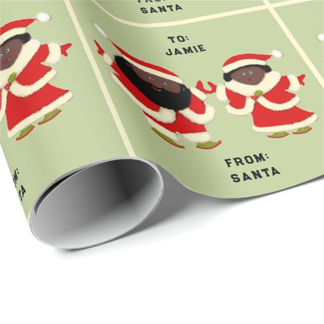 Santa und Mrs. Claus Geschenkpapier (Rolleneckpunkt)