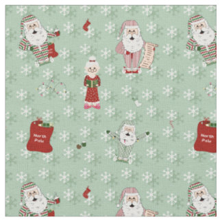 Santa und Mrs. Claus in Pajamas und Nachtgown Stoff