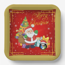 Santa und Penquin Lieferung präsentiert Party Tell