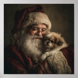 Santa und Puppy Poster