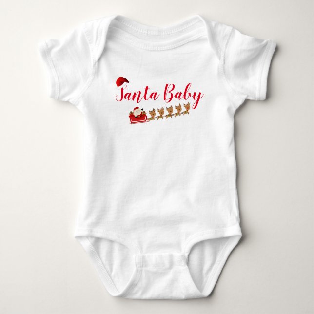 Santa und Reindeer Baby Strampler (Vorderseite)