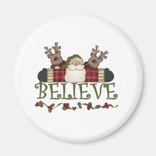 Santa und Reindeer glauben Magnet
