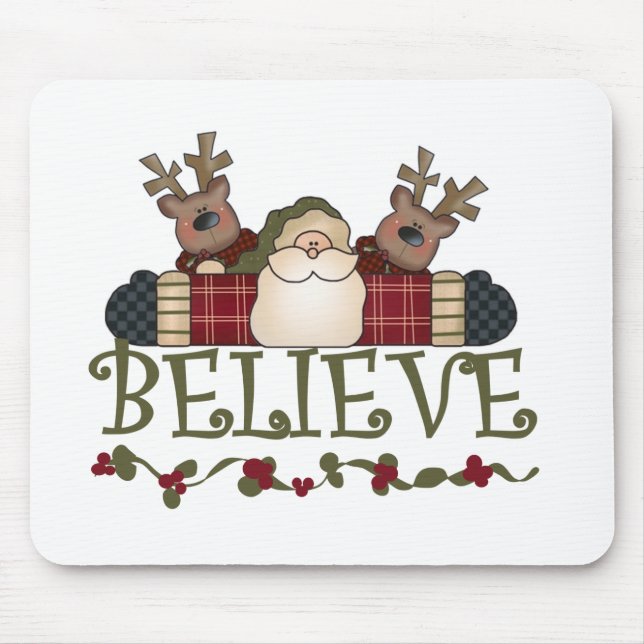Santa und Reindeer glauben Mousepad (Vorne)