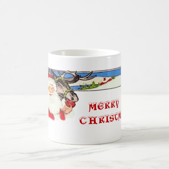 Santa und Reindeer Kaffeetasse (Mittel)