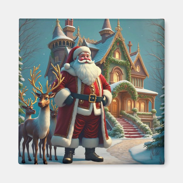 Santa und Reindeer Magnet (Vorne)