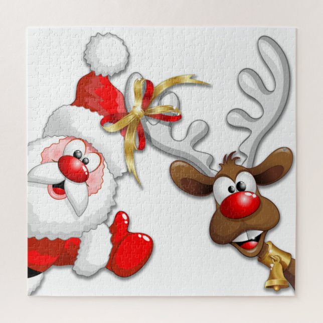 Santa und Reindeer Merry Christmassy Happy Cartoon (Vertikal)
