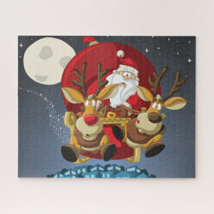 Santa und Rentiere Puzzle