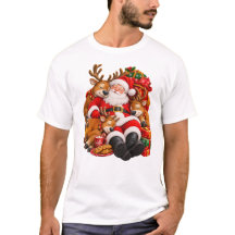 Santa und Rentiere ruhen sich nach dem Weihnachten