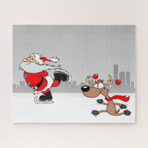 Santa und Rudolph Skaten