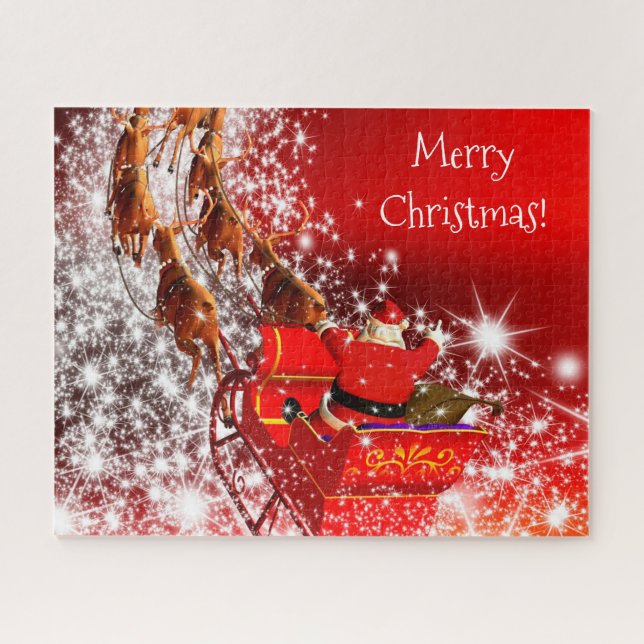 Santa und Schlitten (Horizontal)