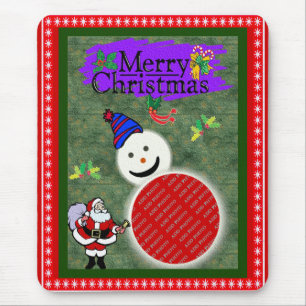 Santa und Schneemann Fügen Sie Ihr Foto Chrismas h Mousepad