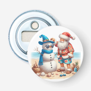 Santa und Schneemann Tropeninsel Weihnachten Flaschenöffner