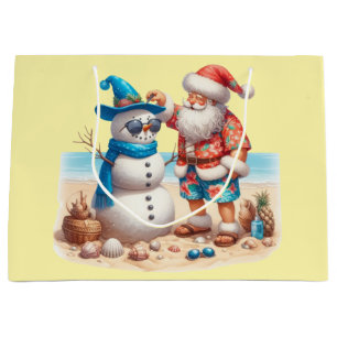 Santa und Schneemann Tropical Island Weihnachten Große Geschenktüte