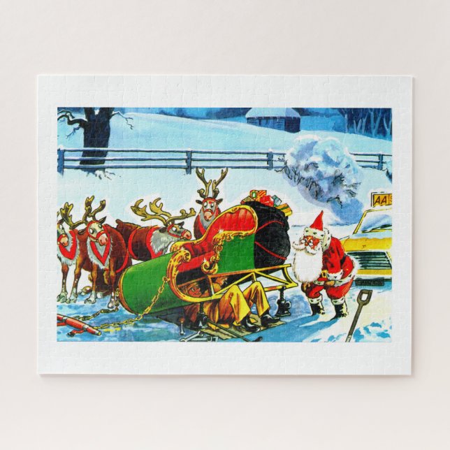 Santa und sein Schlitten (Horizontal)