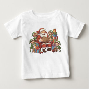 Santa und seine Elfen – Süße Weihnachtsillustratio Baby T-shirt