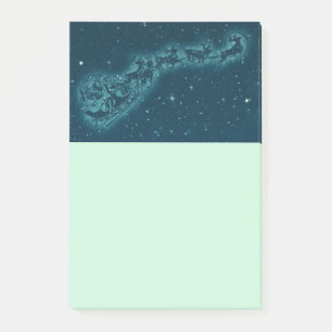 Santa und seine Rentiere Weihnachtsnacht Himmel Post-it Klebezettel