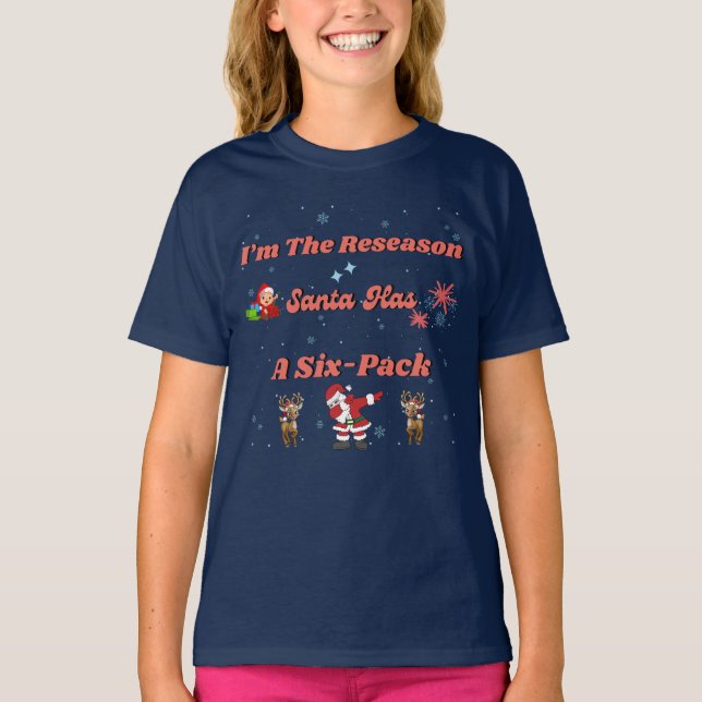 Santa und seine Sixpack-Buddies T-Shirt (Vorderseite)