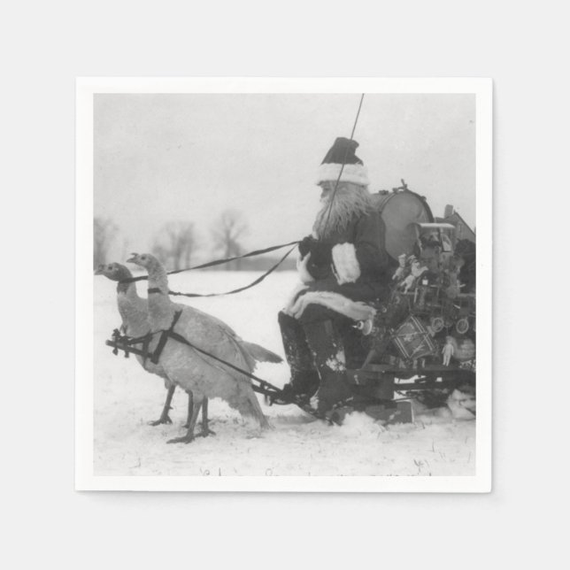 Santa und seine Türkei Rentier Serviette (Vorderseite)