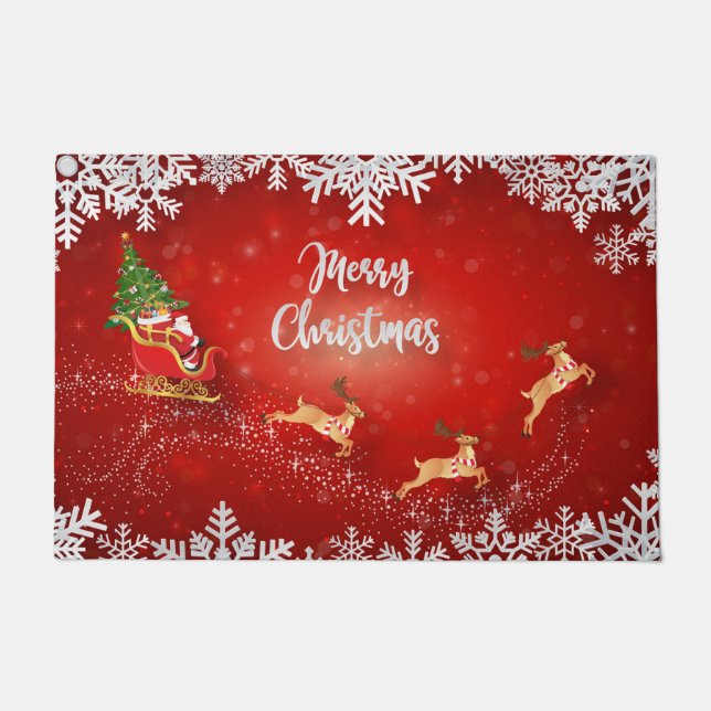 Santa und Sleigh Fußmatte (Vorderseite)