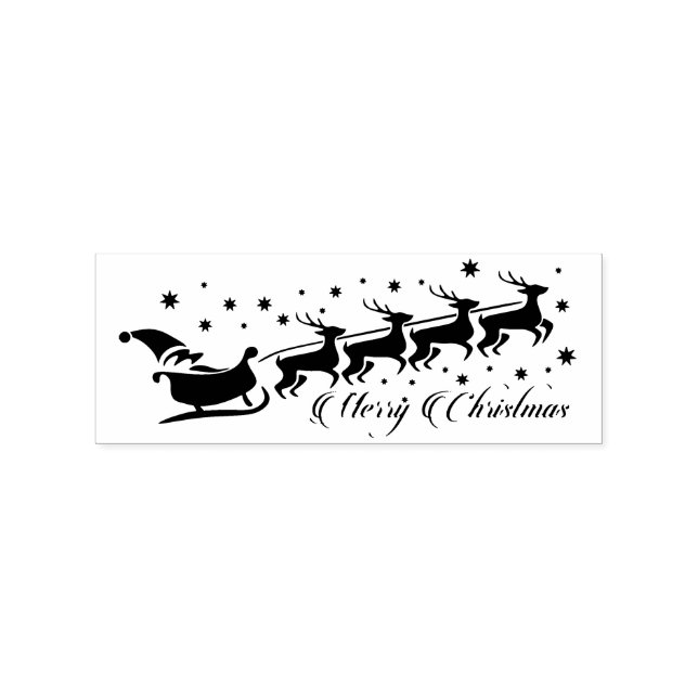 Santa und Sleigh Gummistempel (Prägung)