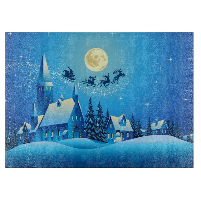 Santa und Sleigh Schneidebrett (Vorderseite)