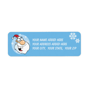 Santa und Snowflakes Blue Rücksendeadressen-Aufkle