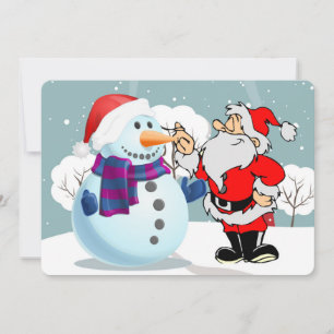 Santa und Snowman Feiertagskarte