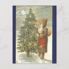 Santa und TreeMan Feiertagspostkarte