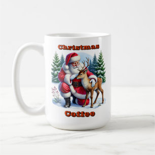 Santa und Young Rentier im Winter Kaffeetasse