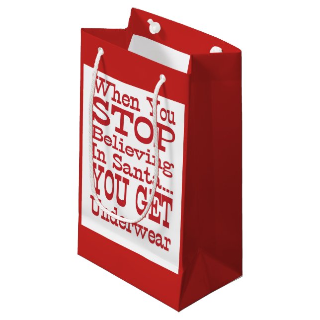 Santa Underwear Kleine Geschenktüte (Vorderseite Schrägansicht)