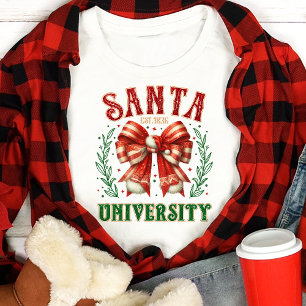 Santa University Schleife Coquette Weihnachten Tri-Blend Shirt